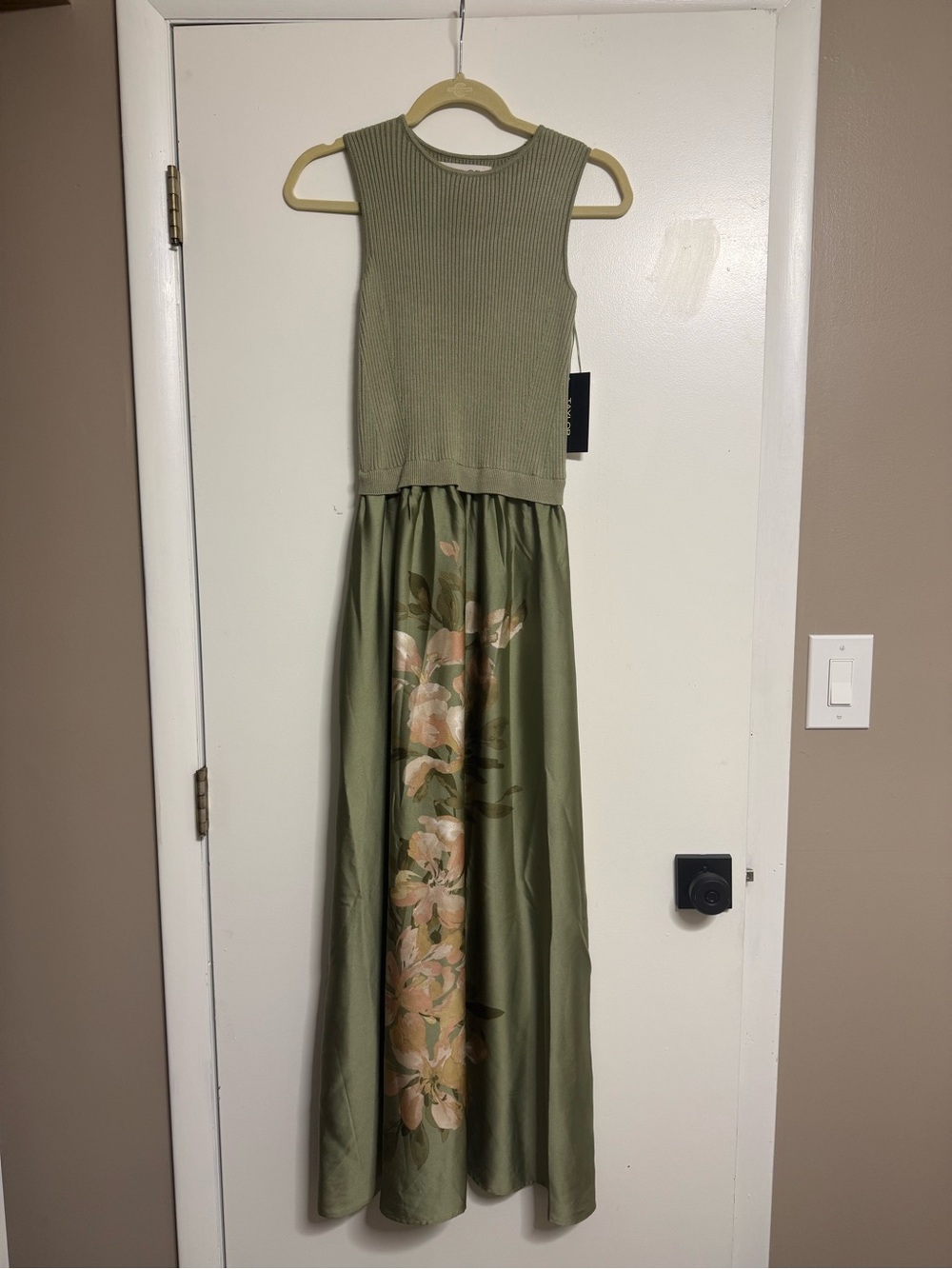 Olive Green Floral Maxi Dress